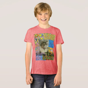 Wilgen dal patchwork en kat Tri-Blend shirt