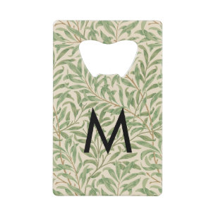 Wilgen Tak Patroon William Morris Retro Monogram Kredietkaart Flessenopener