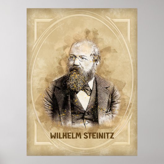 Wilhelm Steinitz, schaker Poster (Voorkant)