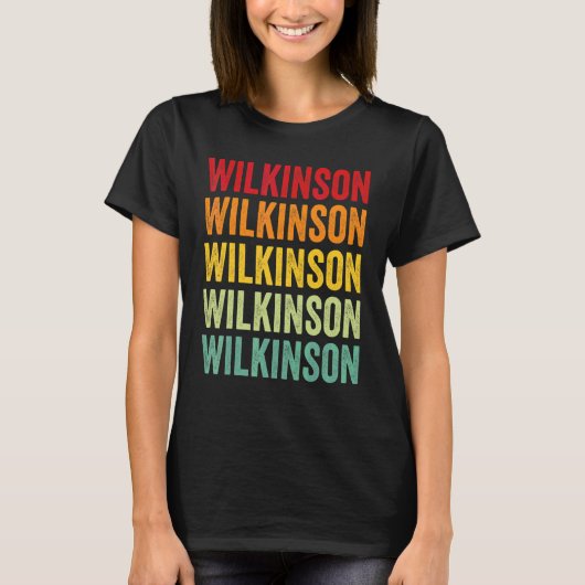 Wilkinson County Georgia Regenboog Tekst Ontwerp T-shirt (Voorkant)