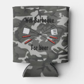 Will Barbeque voor beer Custom Camo Koelbox Blikjeskoeler (Voorkant)