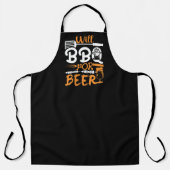 Will BBQ for beer Barbecue Large Black Apron Schort (Voorkant)