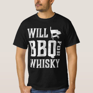 Will BBQ for Whisky Barbecue Brisket Offset Grill T-shirt