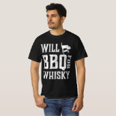 Will BBQ voor Whisky – Funny Offset Grillmaster T-shirt (Voorkant volledig)