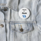 Will Blog for Steem Ronde Button 5,7 Cm (In situ)