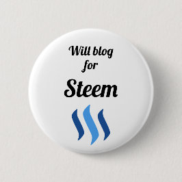 Will Blog for Steem Ronde Button 5,7 Cm