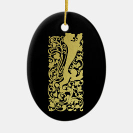 Will Bradley Heraldic Lion Keramisch Ornament