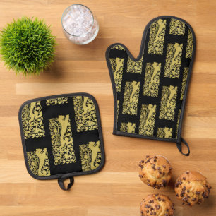 Will Bradley Heraldic Lion Ovenwant & Pannenlap Set
