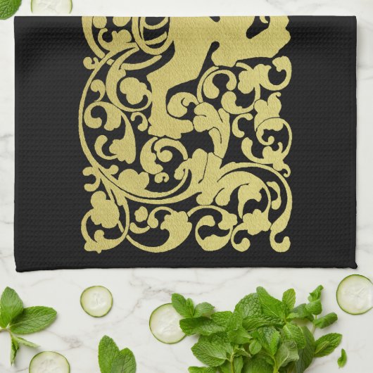 Will Bradley Heraldic Lion Theedoek (Gevouwen)