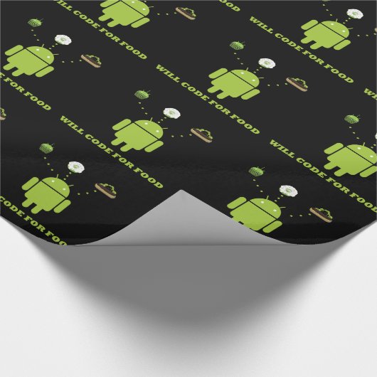 Will Code for Food Android Software Developer Cadeaupapier (Hoek)