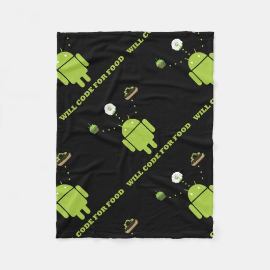 Will Code for Food (Android Software Developer) Fleece Deken (Voorkant)