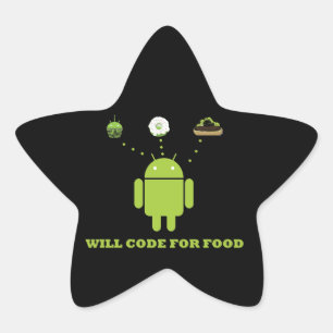 Will Code for Food (Android Software Developer) Ster Sticker