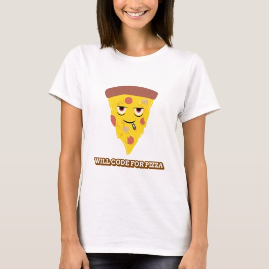 Will Code voor Pizza Stem Game T-shirt (Voorkant)
