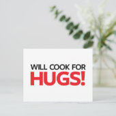 Will Cook for Hugs Briefkaart (Staand voorkant)