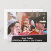 Will en Kate koninklijke bruiloft Briefkaart (Voorkant / Achterkant)