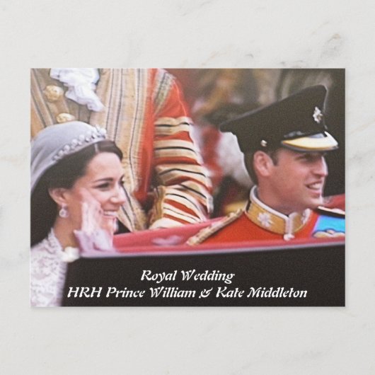 Will en Kate koninklijke bruiloft Briefkaart (Voorkant)