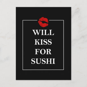 Will Kus voor Sushi Origineel Ontwerp van de Gift Briefkaart