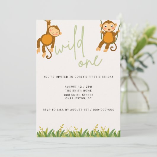 WILL ONE First Birthday Invitation (Debout devant)