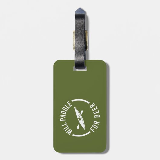 Will Paddle for beer Bagagelabel (Achterkant verticaal)