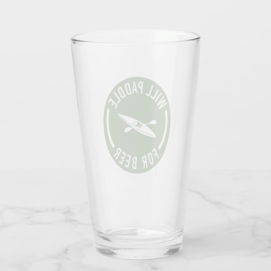 Will Paddle for beer Glas (Achterkant)