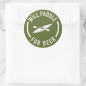 Will Paddle for beer Ronde Sticker (Tas)