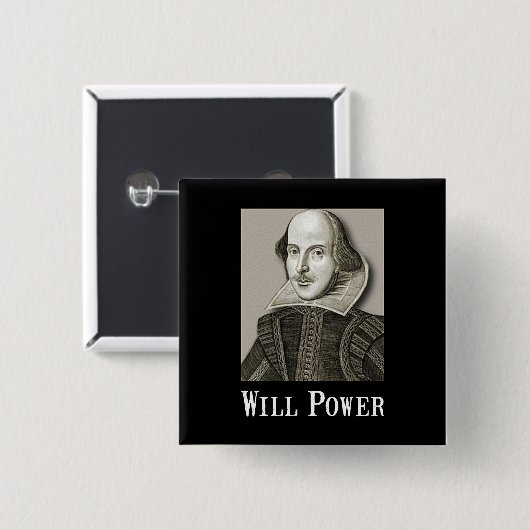 Will Power Vierkante Button 5,1 Cm (Voorkant /achterkant)