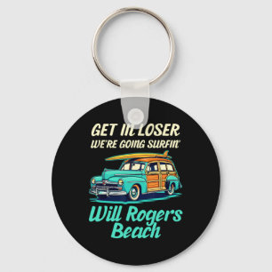 Will Rogers Beach Californië Surfen Vrouwen Mannen Sleutelhanger