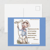 Will Rogers & Carte Postale de Citation (Devant / Derrière)