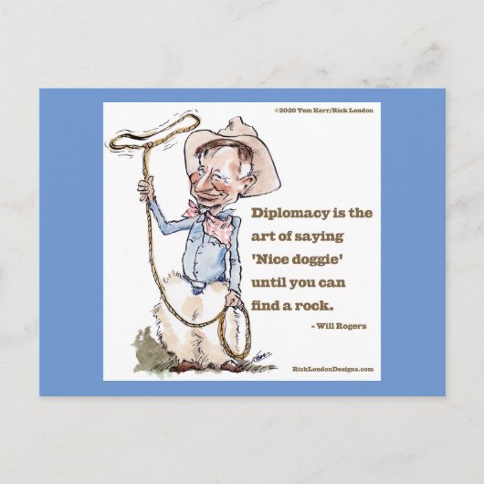 Will Rogers & Carte Postale de Citation (Devant)