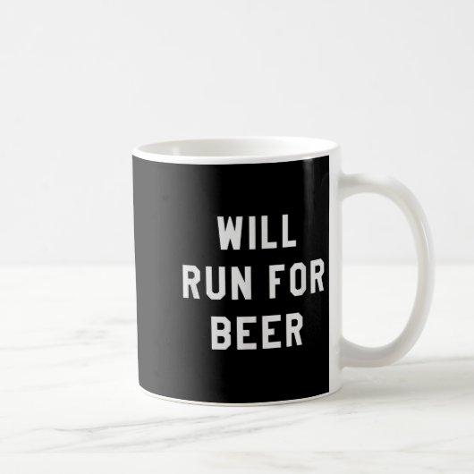 Will Run For Beer Funny Motivational Running Tee  Koffiemok (Rechts)