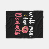 Will Run For Donuts - Motivation Fitness Life  Fleece Deken (Voorkant (Horizontaal))