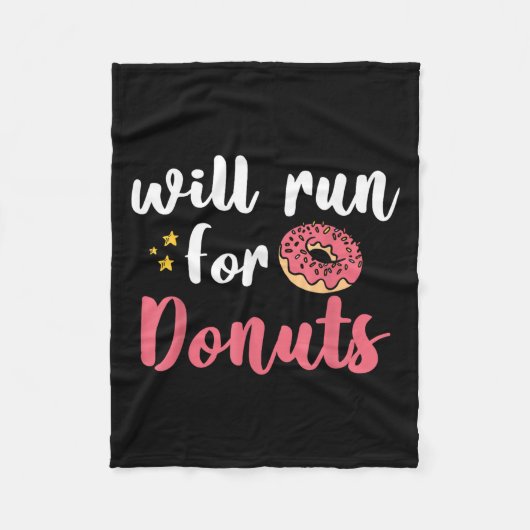 Will Run For Donuts - Motivation Fitness Life  Fleece Deken (Voorkant)