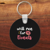 Will Run For Donuts - Motivation Fitness Life  Sleutelhanger (Voorkant)