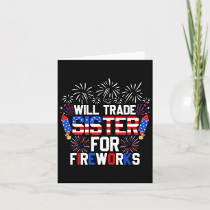 Will Trade Sister voor vuurwerk Grappig 4 juli Kaart