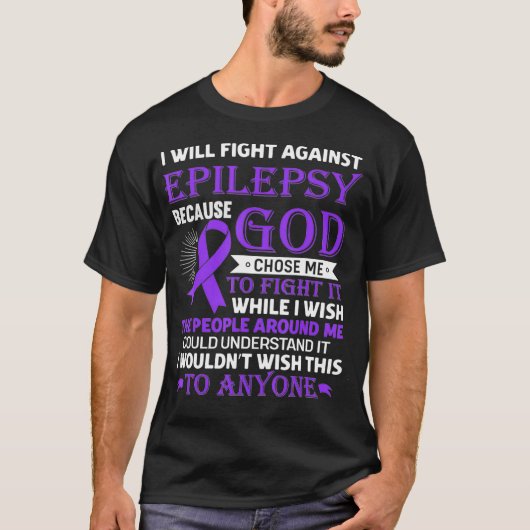 Will vecht tegen Epilepsy Bewustmaking Paars T-shirt (Voorkant)