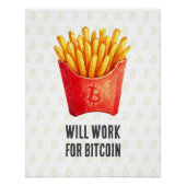 Will Work For Bitcoin Perfect Poster (Voorkant)