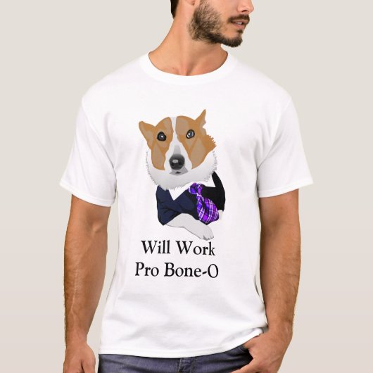 Will Work Pro Bone-O Lawyer Dog Meme T-shirt (Voorkant)