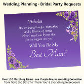 Will You Be My Best Man? Purple Mauve Flowers