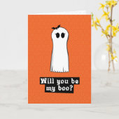 Will you be my boo Halloween Card Kaart (Gele Bloem)