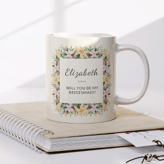 Will You Be My Bridesmaid | Floral Mug Koffiemok