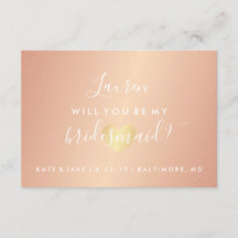 Will You Be My Bridesmaid - Glam Heart Roos Gold