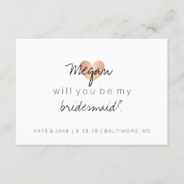 Will You Be My Bridesmaid - Heart's Glam Roos Gold Kaart