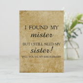 Will you be my bridesmaid? invitation (Debout devant)