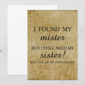 Will you be my bridesmaid? invitation (Devant / Derrière)