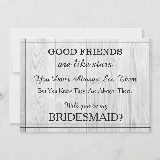 Will you be my bridesmaid? invitation (Devant)