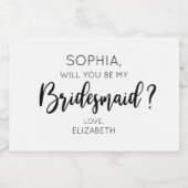 WILL YOU BE MY BRIDESMAID? SPARKLING WIJNETIKET (Enkel label)