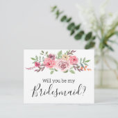 will you be my bridesmaid? uitnodiging briefkaart (Staand voorkant)