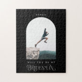 Will you be my Bridesman Minimal Photo Black Arch Legpuzzel (Verticaal)