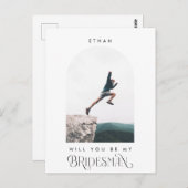 Will you be my Bridesman Minimal Photo Modern Arch Briefkaart (Voorkant / Achterkant)