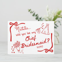 Will you be my Chief Bridesmaid Card Invitation